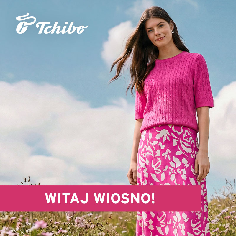 Grafika promocyjna nowej kolekcji ubrań Tchibo w Pasażu Grunwaldzkim we Wrocławiu. Kampania \