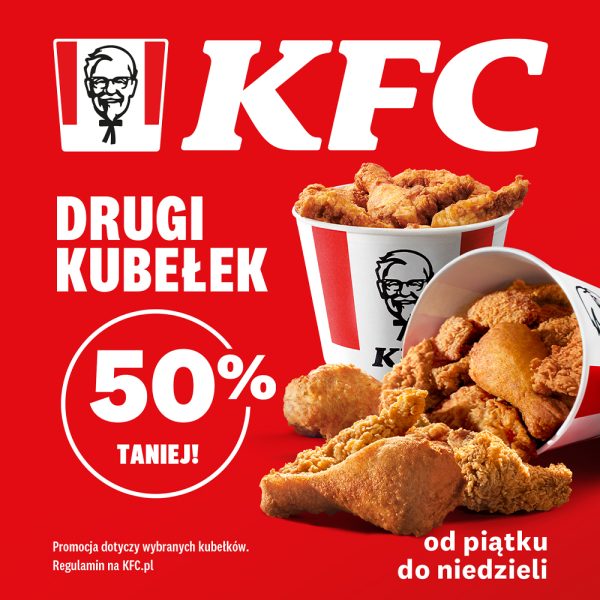 Grafika promocyjna KFC informująca o powrocie akcji \