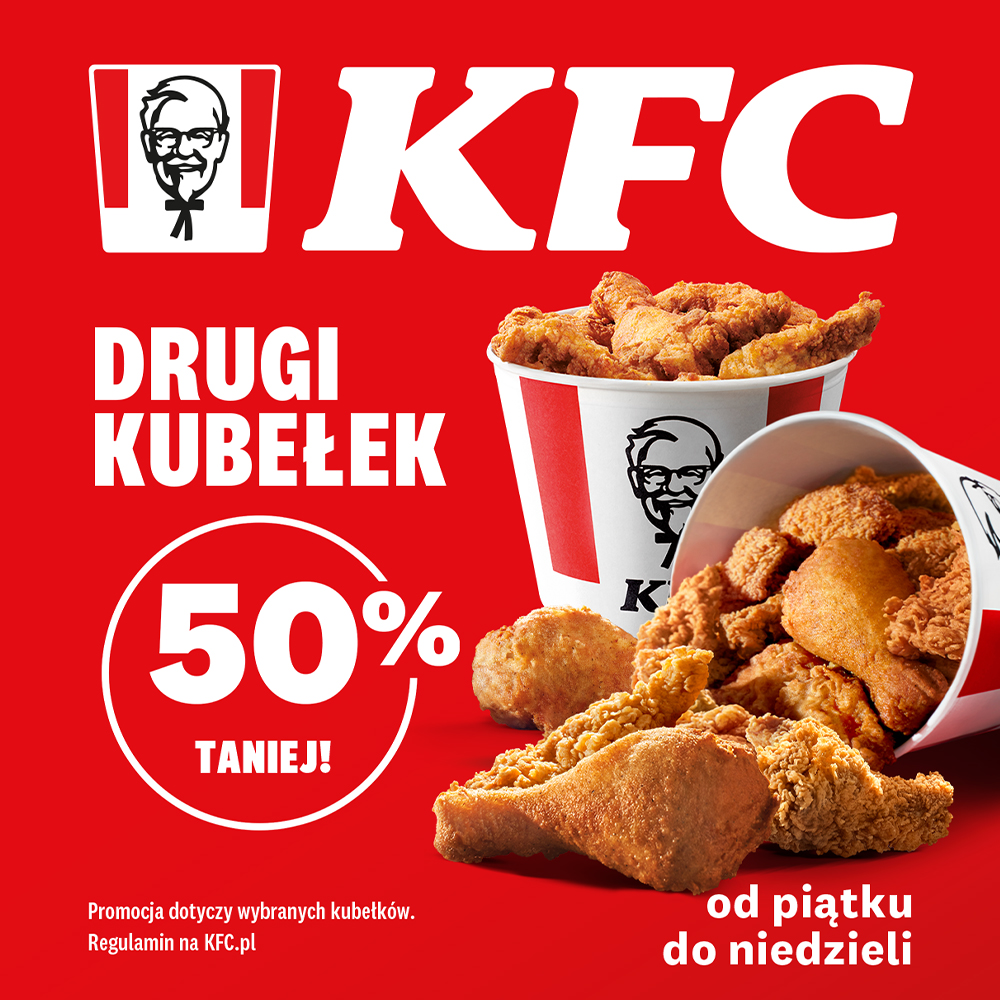 Grafika promocyjna KFC informująca o powrocie akcji \