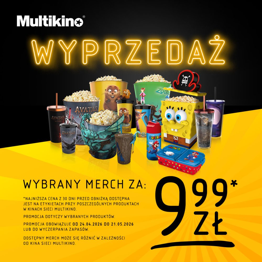 Wyprzedaż gadżetów filmowych w Multikino Pasaż Grunwaldzki Wrocław kubki wiaderka popcorn od 9.99 zł
