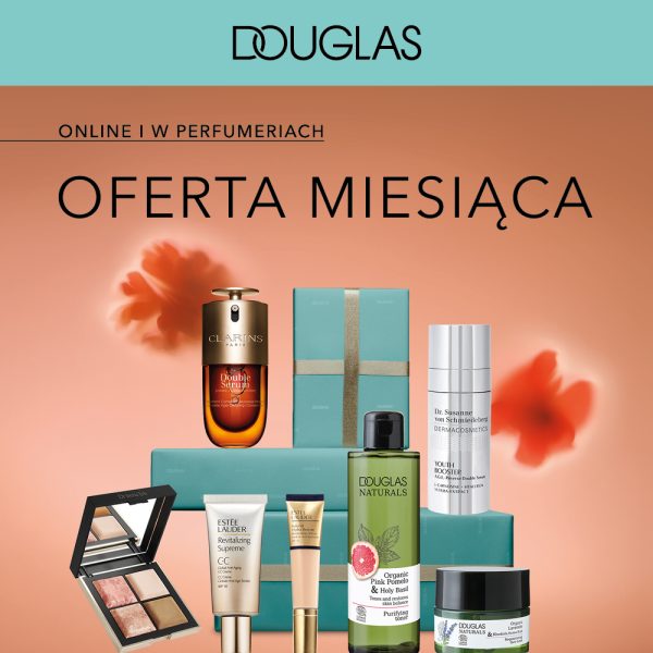 Kosmetyki marek Clarins Estee Lauder i Douglas Naturals jako oferta miesiąca w Pasażu Grunwaldzkim