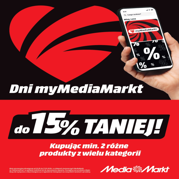 Grafika promocyjna Dni myMediaMarkt w Pasażu Grunwaldzkim we Wrocławiu do 15 procent taniej przy zakupie zestawów