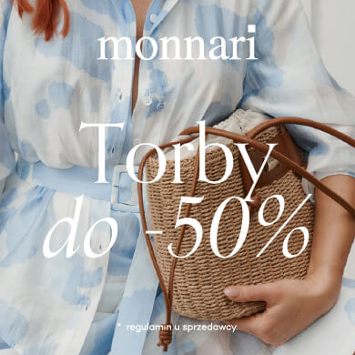 Elegancka torebka damska Monnari w kolorach beżowym fioletowym i białym na jasnym tle
