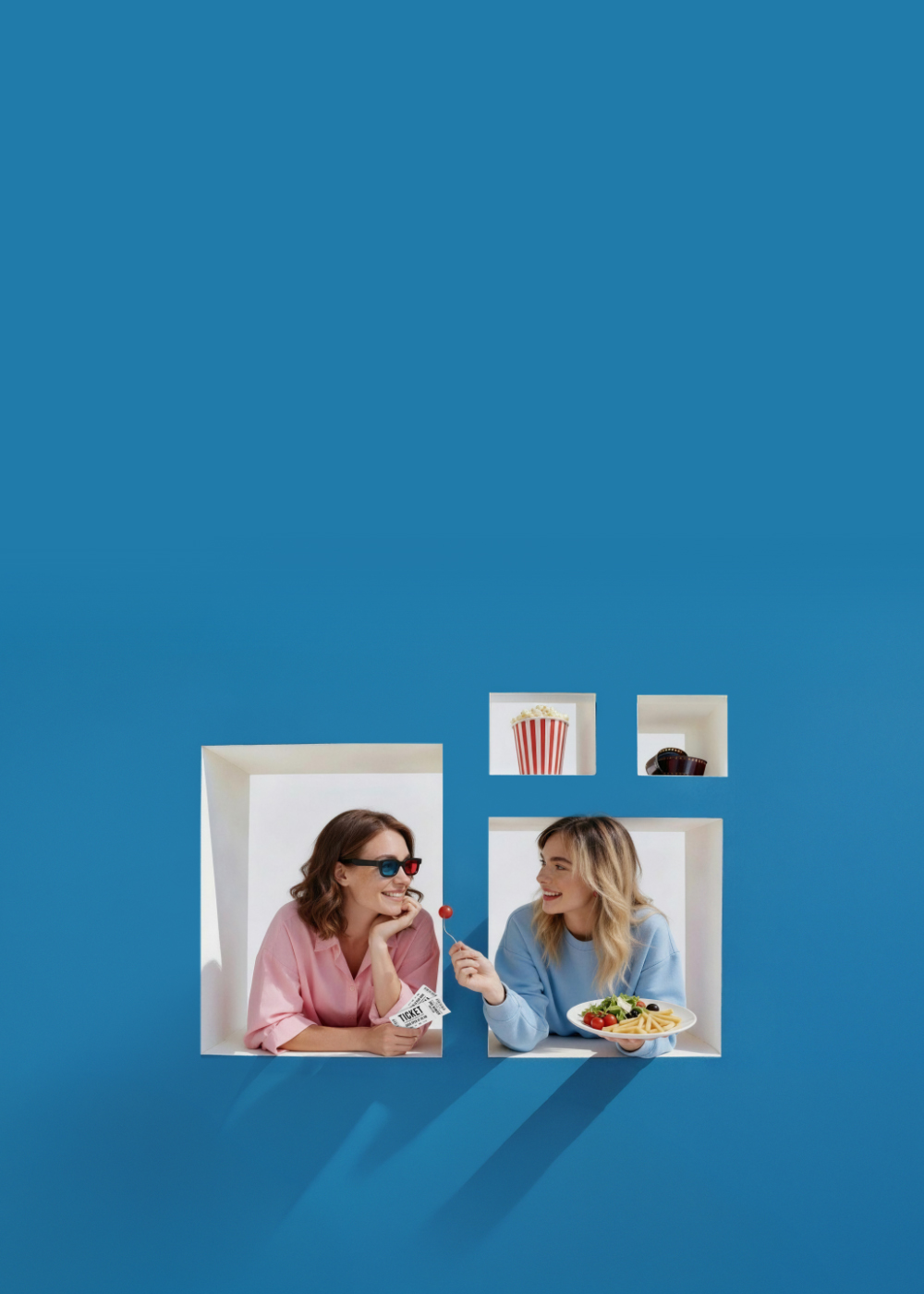 Kino i gastronomia w niedziele niehandlowe – oferta rozrywkowa w Pasażu Grunwaldzkim w wersji mobilnej.